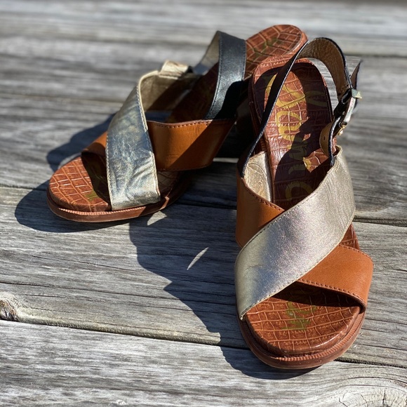 Sam Edelman Size 8 Leather Sandal Heels - Picture 2 of 3